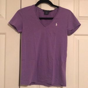 Purple V-neck Polo Shirt